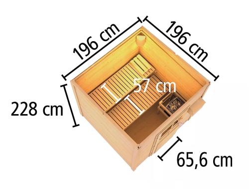 fínska sauna KARIBU HYTTI 2 (97707) terragrau