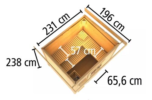 fínska sauna KARIBU HYTTI 3 (93863) natur